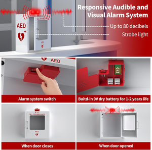 Wall Mounted AED Cabinet with Alarm System