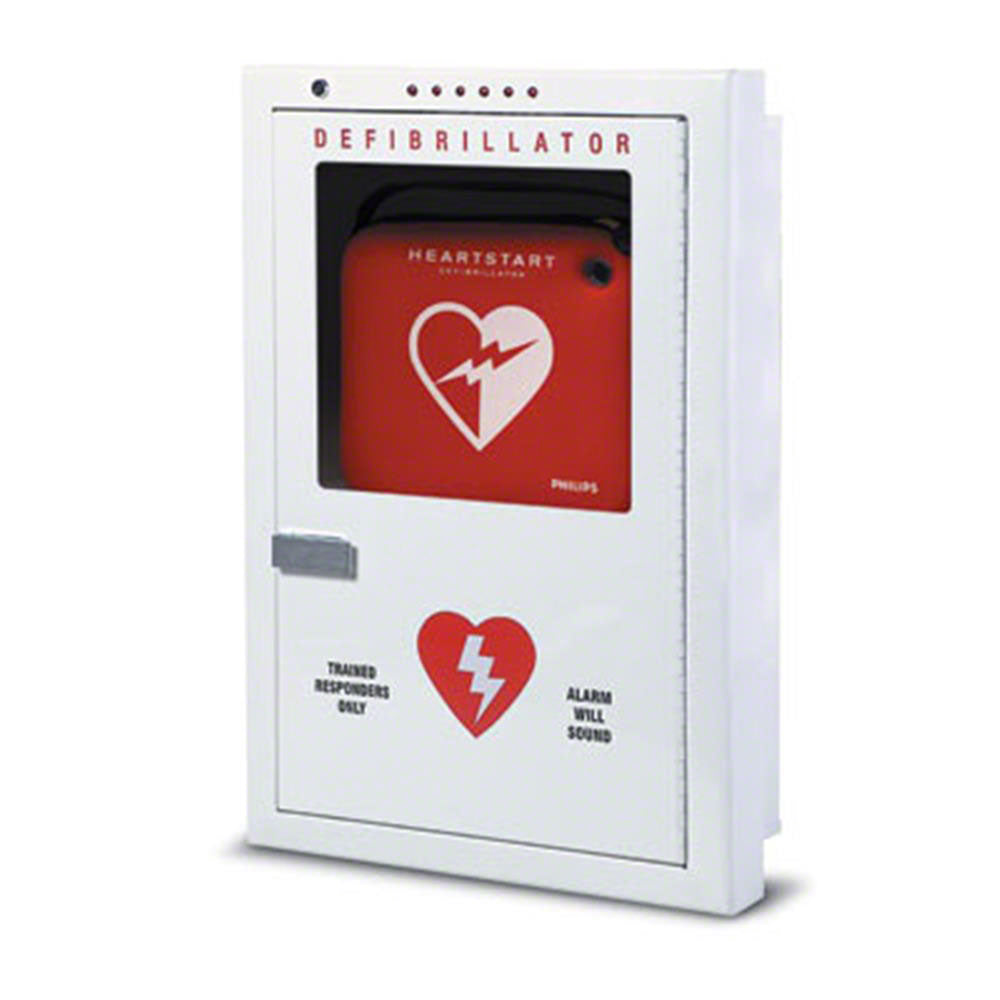 Defibrillator Cabinet, Premium, Semi-recessed